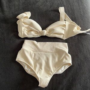 Montce ivory ribbed bikini